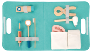 Tandläkarväska för barn, 19 delar, från 3 år