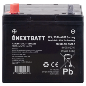 AGM-batteri 12 V 25 Ah U1