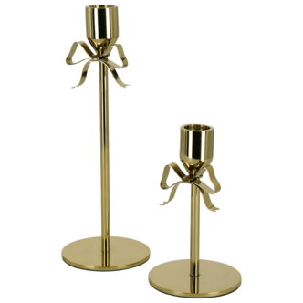Ljusstake mässing med rosett, 2-pack