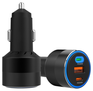 3-i-1 billader, 12 V, 24 V, USB-C og USB-A, 78 W