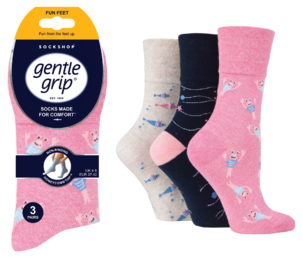 SockShop Gentle Grip Naisten sukat, 37–42, 3 paria