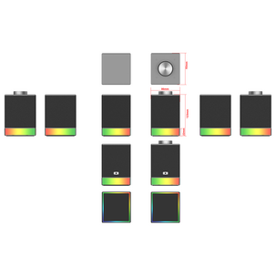 Exibel gaminghögtalare RGB Bluetooth, 2×5 W