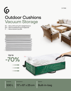 Stor dynförvaring med vakuumpåse 530 l, 117x 67 x 25 cm