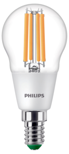 Varmhvit LED-pære E14 P45 2,3 W, Philips Ultra Efficient