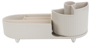 Pyörivä beige meikkiteline, iso, 34,5 x 14,7 x 14,3 cm