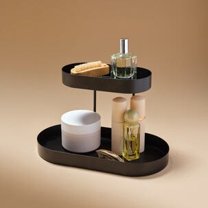 Sminkhylla metall, 2 våningar, 30 x 13 x 21,5 cm