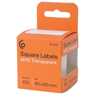M110-etiketter, transparenta, 40 × 60 mm, 100-pack