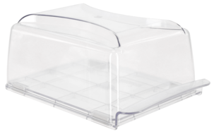 Osteklokke glassklar plast