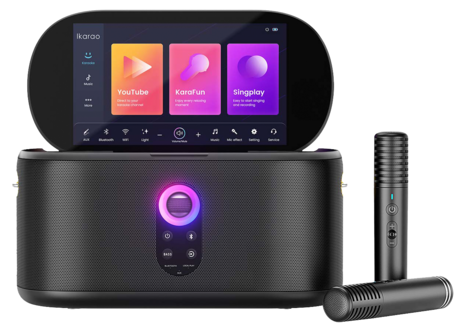Ikarao Shell S1 karaokemaskin med 10,1-tommers berøringsskjerm, bærbar