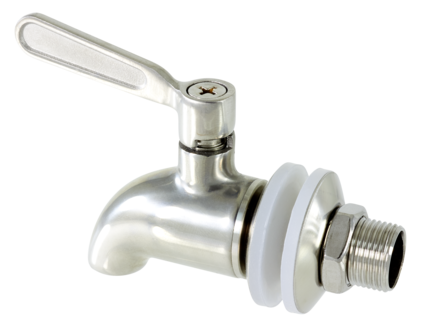 Tappkran till behållare, metall, 17 mm