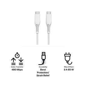 USB-C-kaapeli 2 m USB-C–USB-C, Clas Ohlson