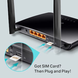 TP-Link TL-MR6400 trådlös 4G-router, svart