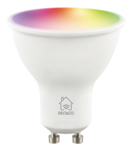 Deltaco Smart LED-pære GU10 RGB wifi, 4,7 W, dimbar