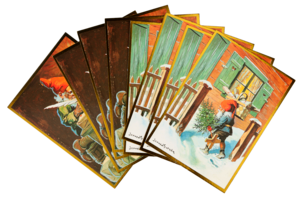 Julkort enkla, 8-pack, 4 motiv