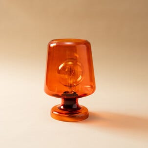 Märta liten bordslampa glas retro orange 25 cm, Northlight