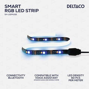 Deltaco Smart LED-lista, RGB ja USB, 2 m