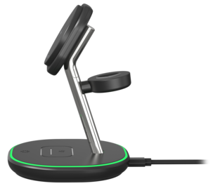 Deltaco 3-i-1 ladestasjon med hurtiglading, 15 W