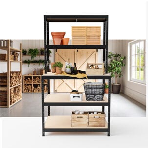 Förvaringshylla med arbetsbänk, 100 x 30 x 180 cm