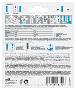 Tesa självhäftande spik canvas, 2-pack
