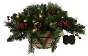 Granbar i krukke LED for vegg, batteri, Northlight