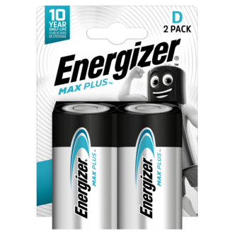 Energizer Max Plus D/LR20 Paristo, 2 kpl