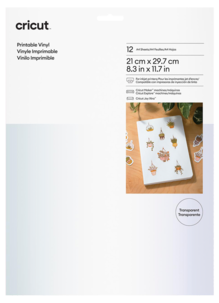 Cricut Printable Vinyl A4,  självhäftande, 12 ark