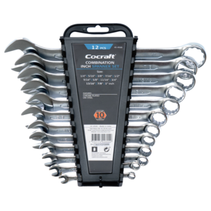 Cocraft blocknyckelsats, fasta nycklar 1/4-1 tum, 12 delar