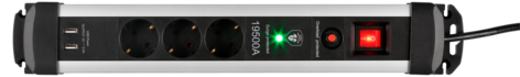 Överspänningsskydd 3-vägs USB