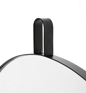 Rundt speil svart ramme 50 cm