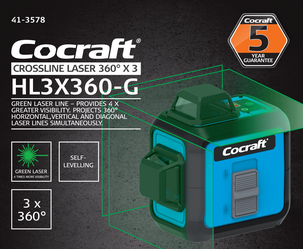 Cocraft HL3X360-G Ristilinjalaser 3x360 astetta vihreä