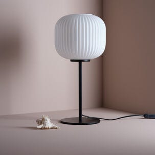 Northlight Ester bordslampa glas, 43 cm, vit