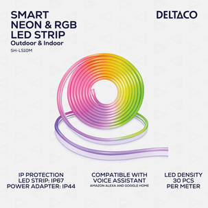 Deltaco Smart LED-valonauha neon RGB ulos, 5 m