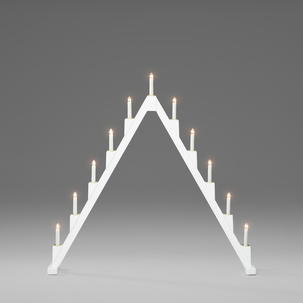 Konstsmide adventslysestake sammenleggbar hvit, 82 cm