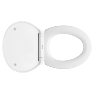 Toalettsete med myk lukking, hvit, duroplast