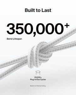 Belkin BoostCharge Pro Braided flettet USB-C-kabel 240W, hvit