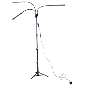 Kasvivalo LED, 3 haaraa, säädettävä jalusta, musta