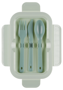 Matlåda med bestick och två fack