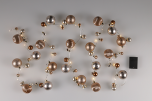 Girlang med julkulor och LED-belysning inomhus, 3 m