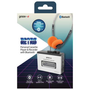 Groov-e bärbar kassettspelare Bluetooth vit, PS530SR
