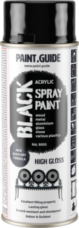 Paintguide sprayfärg svart RAL9005, 400 ml