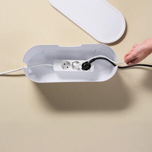 Kabellåda plast, sladdgömma för kablar och grenuttag