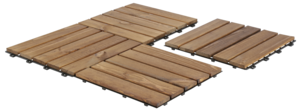Golvplattor trall, brunlaserad gran, 4-pack