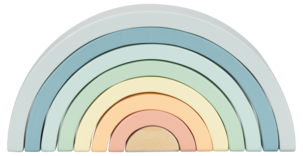 Rakennuspalikat Sateenkaari puuta, 8 osaa, yli 1,5-vuotiaille