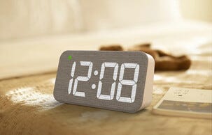 Digital termometer och hygrometer med tygfront, inomhus