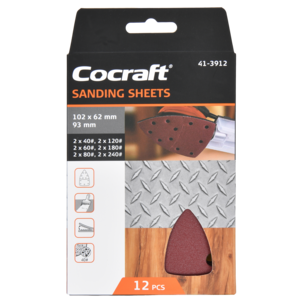 Cocraft sandpapir multisliper 102x62x93 mm, 12-pakning