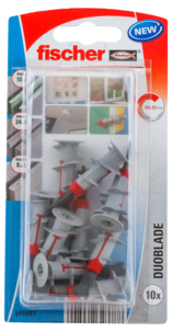 Fischer DuoBlade K NV Kipsitulppa ilman ruuvia, 10 kpl