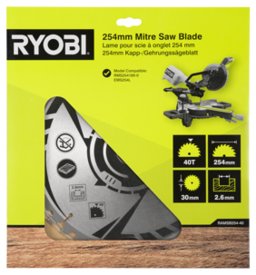 Ryobi RAMSB254-40 sagblad 254 x 30 mm 40T