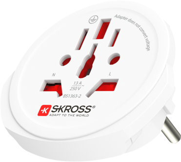 SKROSS World to Europa, reiseadapter