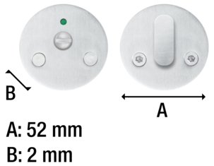 Beslagsboden toalettvrider, rustfritt stål