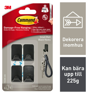 Command selvheftende kroker small, 4-pakning